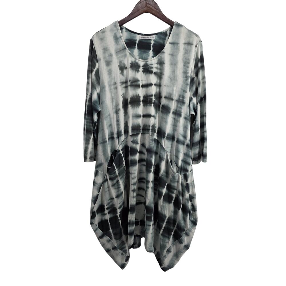 Snapdragon & Twig Thunder Shibori Tie Dye Lagenlook Dress Size Large - FLAW